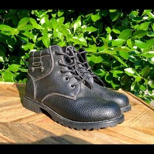 Black Faux Leather Ruum Boots